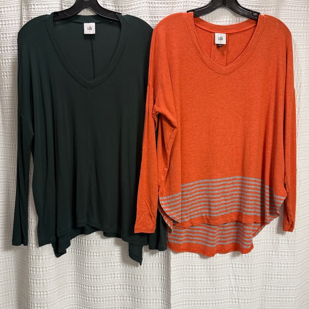 Cabi Bundle 2‎ Tees Chill Tee Tunic 3416 Hunter Green Hang out 4190 Orange SZ S